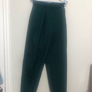 & other stories Tapered Wool Pant, Green, 4